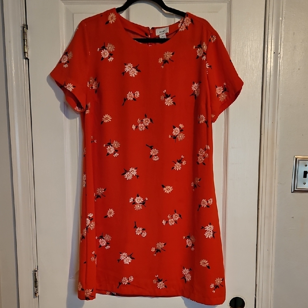 Old Navy Red Mini Dress A-line Short Sleeve